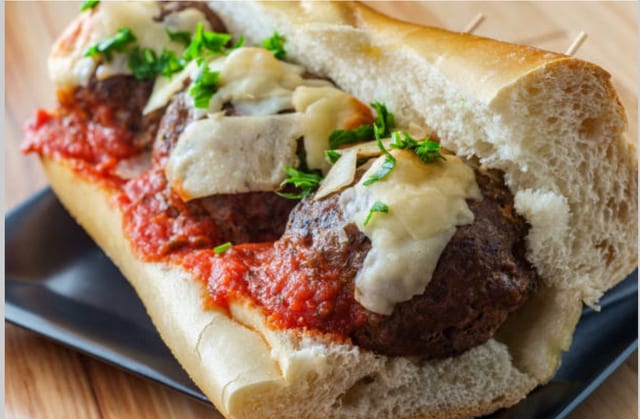 Homemade Italian Meatball Sandwich.