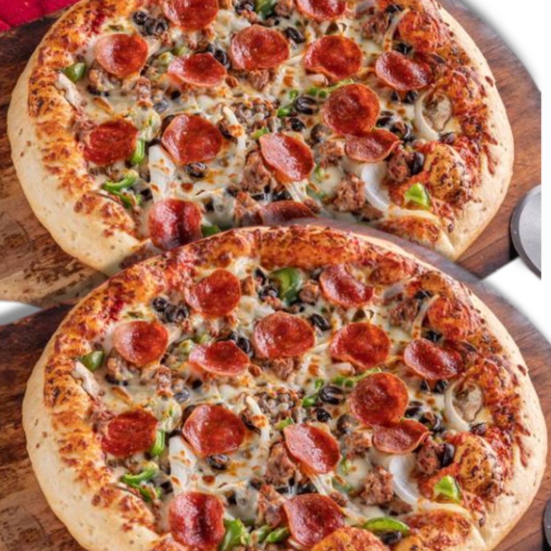 2 - 16" 2 Topping Pizzas.
