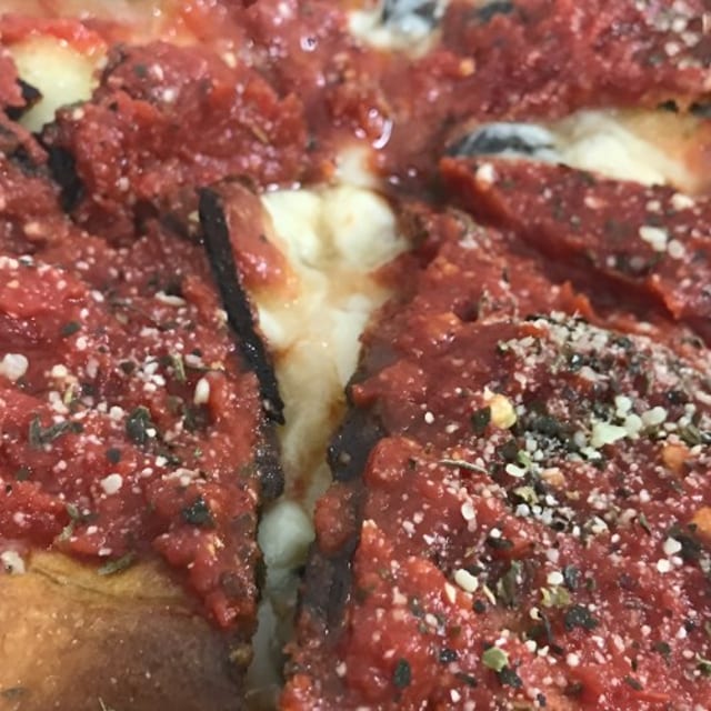Five Topping Chicago Style Stuffed Pizza.