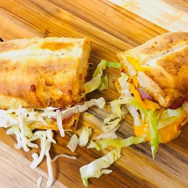 Hot Ham and Cheese Sandwich.